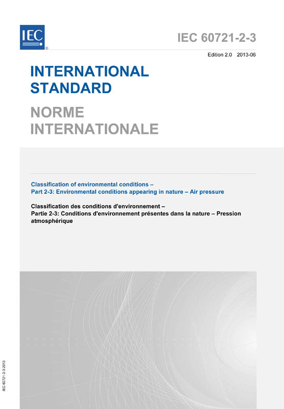 Cover IEC 60721-2-3:2013